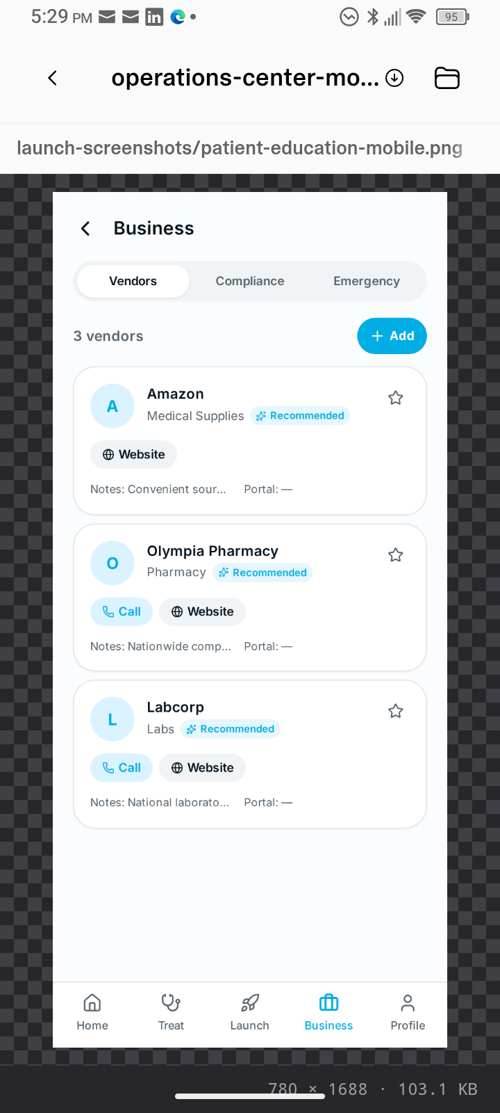 Vendor and operations directory