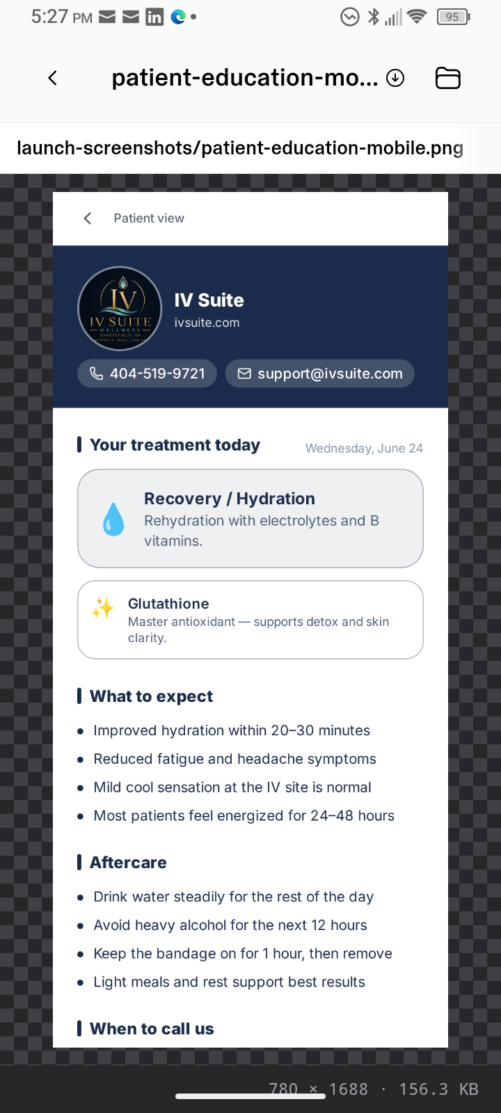 Branded patient education page